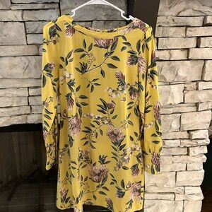💐EUC Loft Floral Yellow Dress